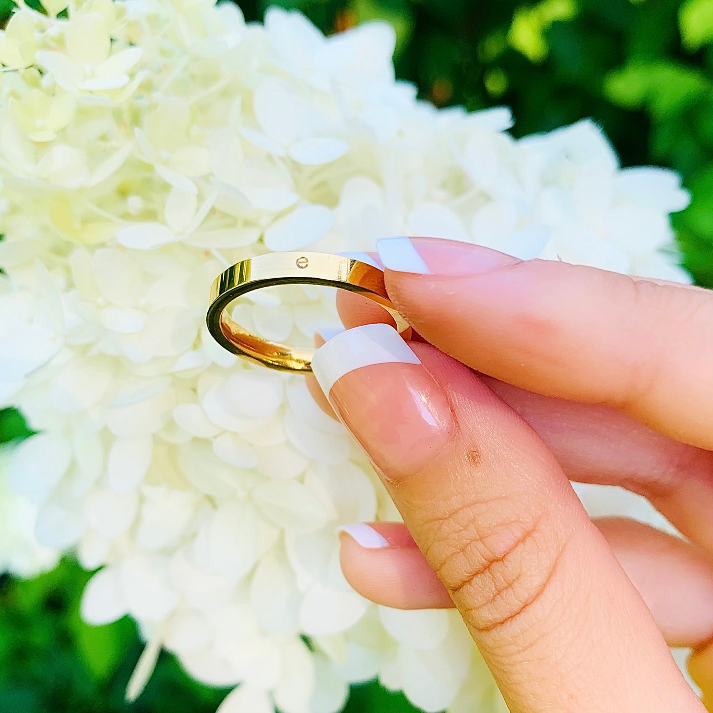 Customized Gold initial ring band