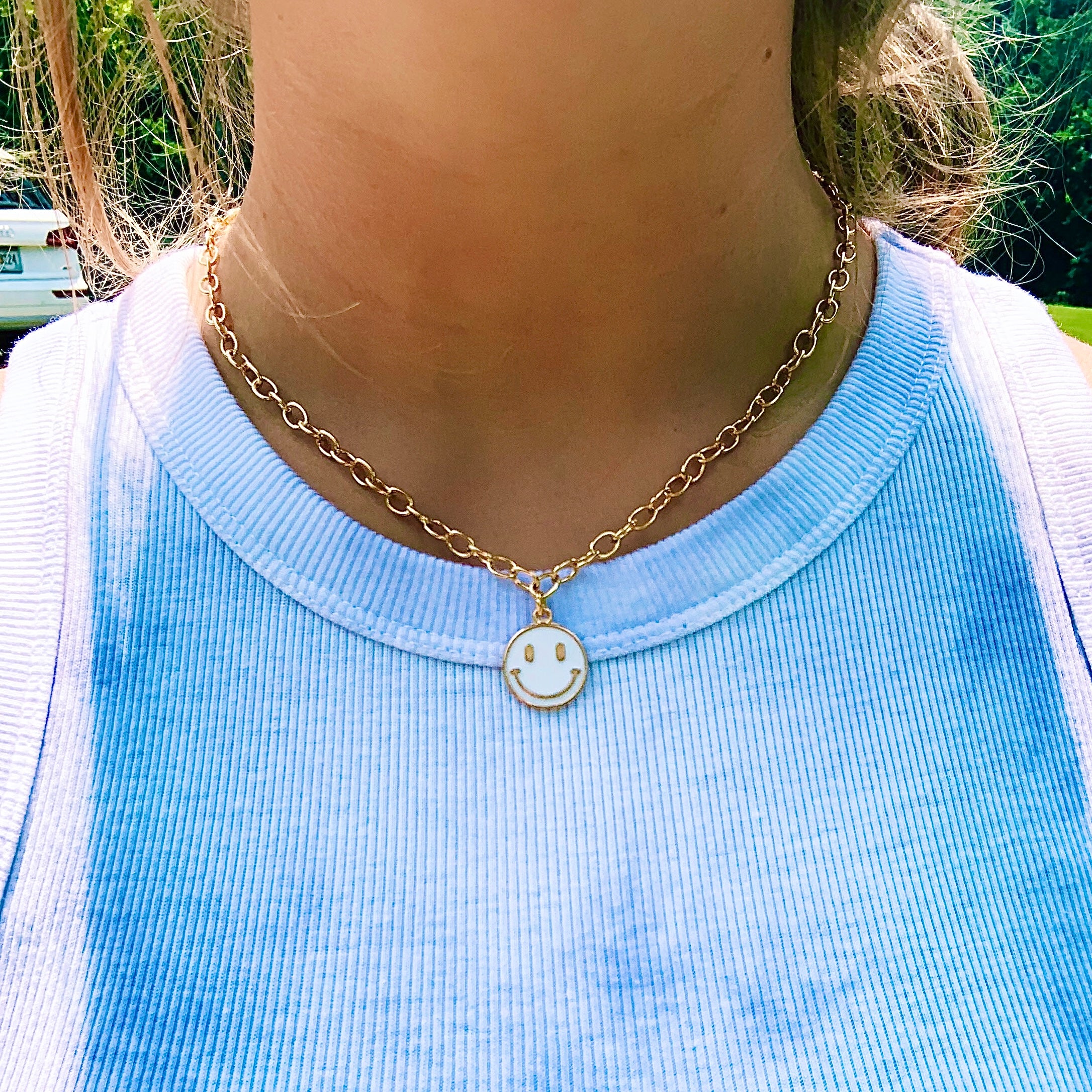 Rachel Jackson 22ct Gold-Plated Mini Happy Face Pendant Necklace | Liberty